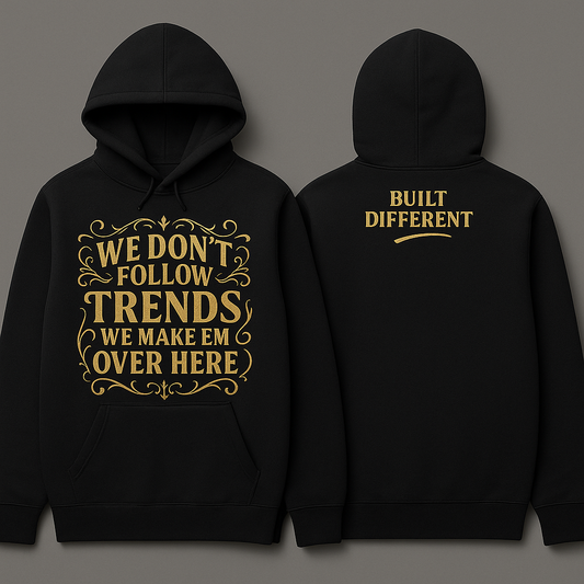 VaultedUnlock “We Don’t Follow Trends” Gold HTV Hoodie Limited Edition