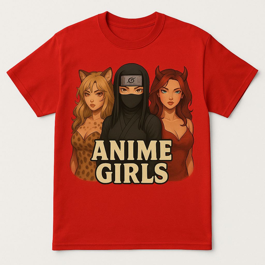 🔥 ANIME GIRLS – Premium Heavy Cotton Tee Collection (VaultedUnlock Exclusive • High-Detail DTF Print • Multiple Character Variants)